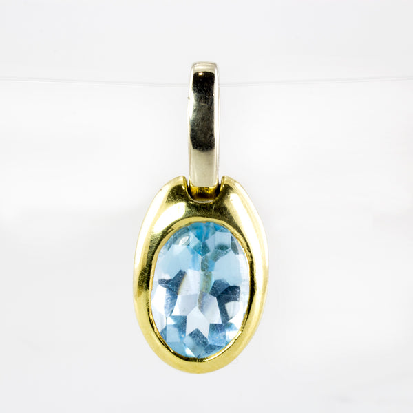 'Birks' Blue Topaz Two Tone Pendant | 4.00ct |