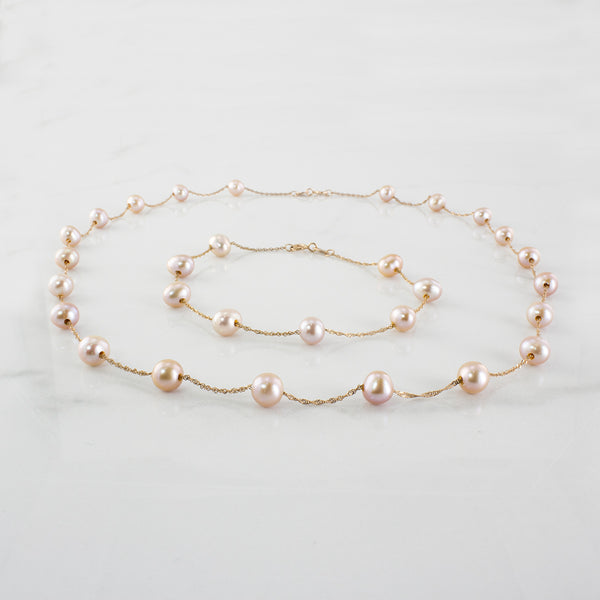 'EFFY' Pearl Bracelet & Necklace Set |