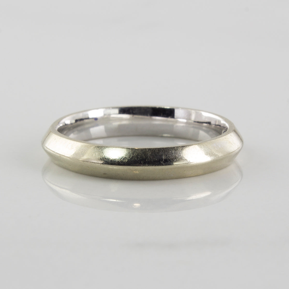 'Birks' White Gold Band With Hidden Sapphire | SZ 4.25 |