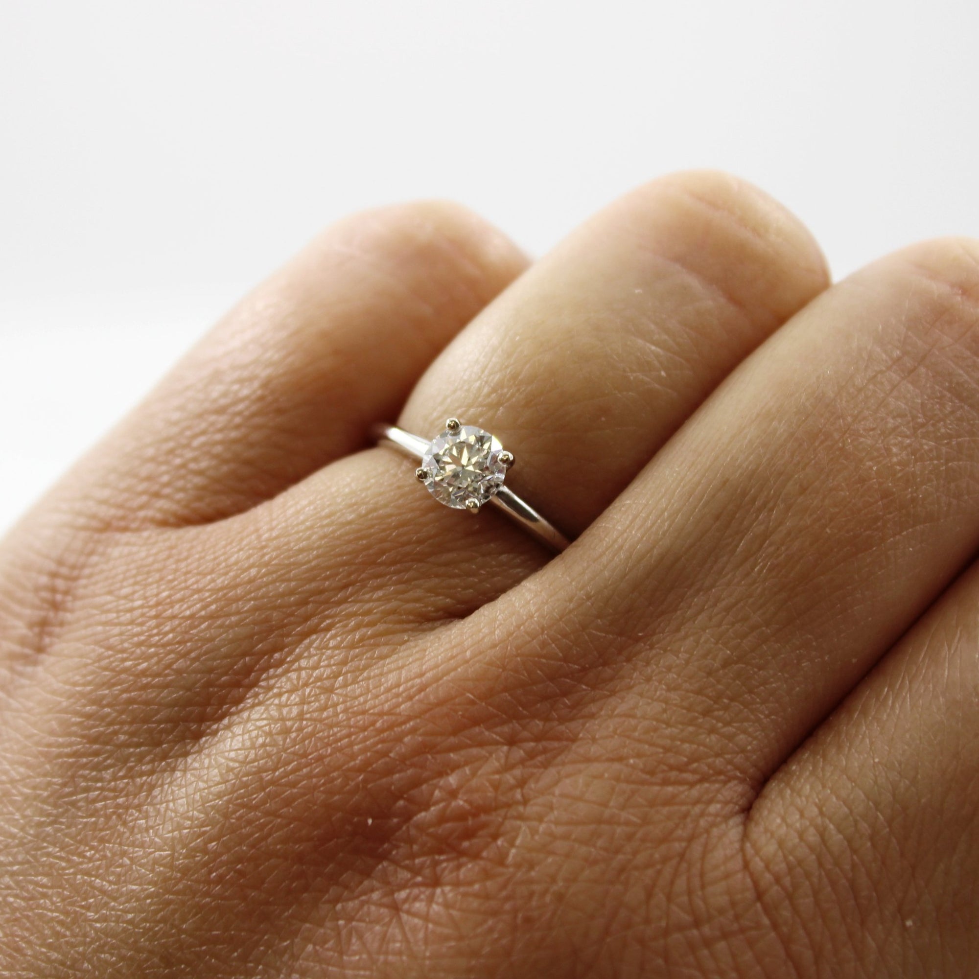 'Bespoke' Fleur De Lis Diamond Solitaire Engagement Ring | 0.70ct |