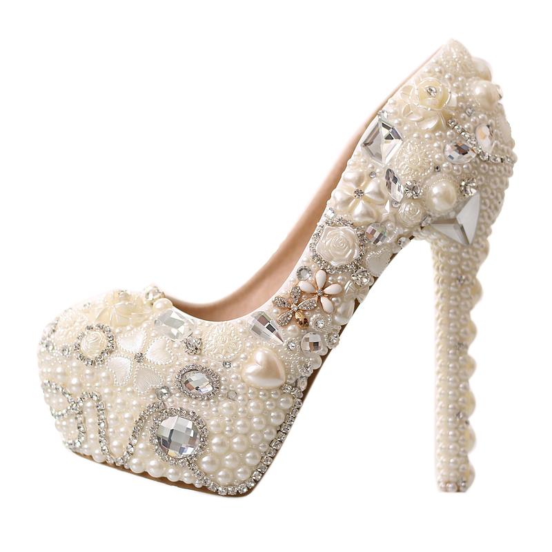 crystal and pearl bridal shoes