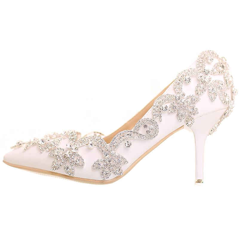 white rhinestone shoes