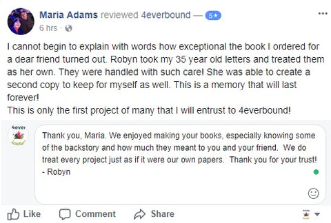 5 star Facebook review of 4everBound Books