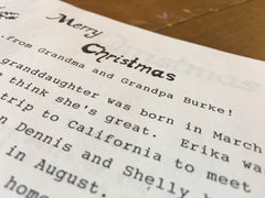 Christmas Letter on a typewriter
