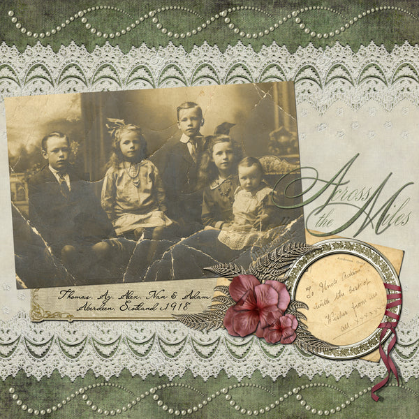 Digital Scrapbook Page - Urquhart Family c1918