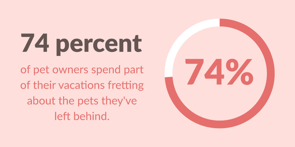 74% of pet owners spend part of their vacations fretting about the pets they've left behind