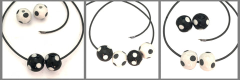 Polka Dot Monochrome Beads | Beaded Necklace Commission