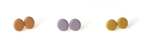 Colourful round stud earrings 