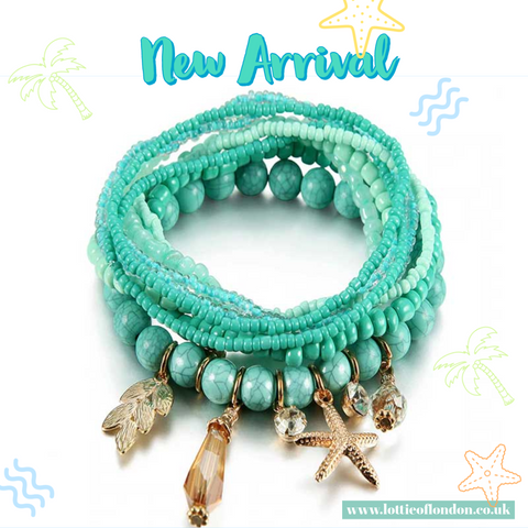 Turquoise boho stacking bracelet | Lottie Of London Jewellery