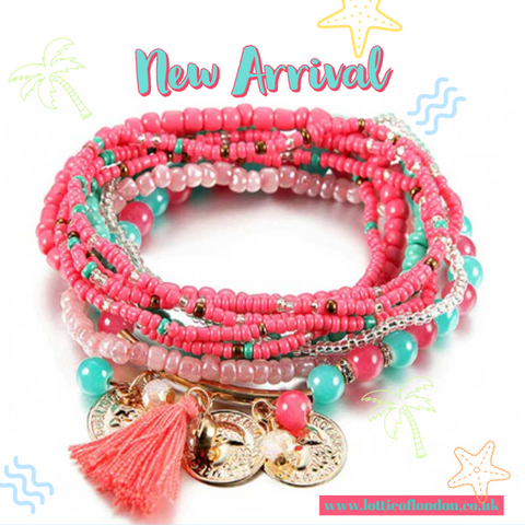 Pink boho stacking bracelet | Lottie Of London Jewellery
