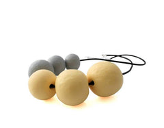 New chunky Statement necklace in grey & yellow at Lottie of London Jewellery