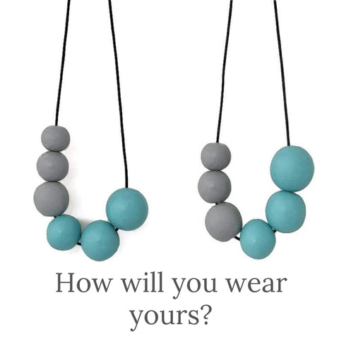 New Statement necklace in Grey & Blue at Lottie Of London Jewellery