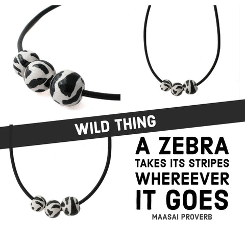 Zebra print statement necklace | Commissions at Lottie Of London Jewellery
