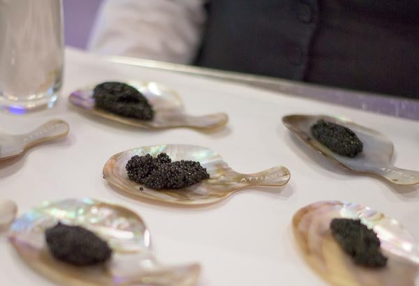 different types served on mother of pearl dishes