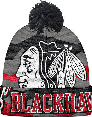 blackhawks knit hat