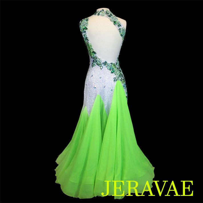 lime green and white dress