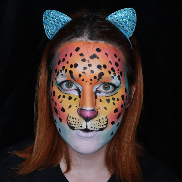 simple leopard face paint