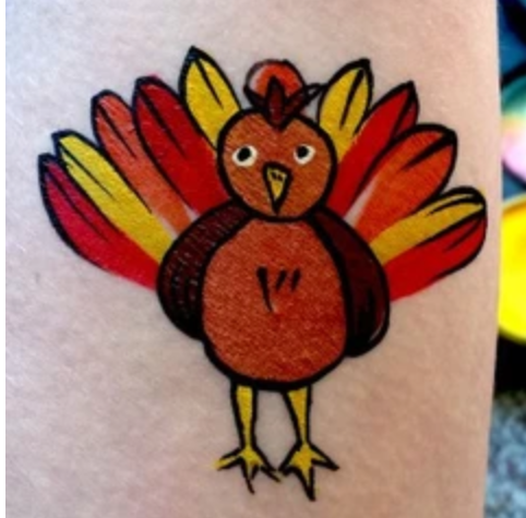 Thanksgiving turkey face paint design