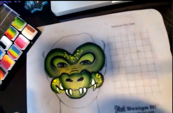 Alligator Mask Face Paint Design
