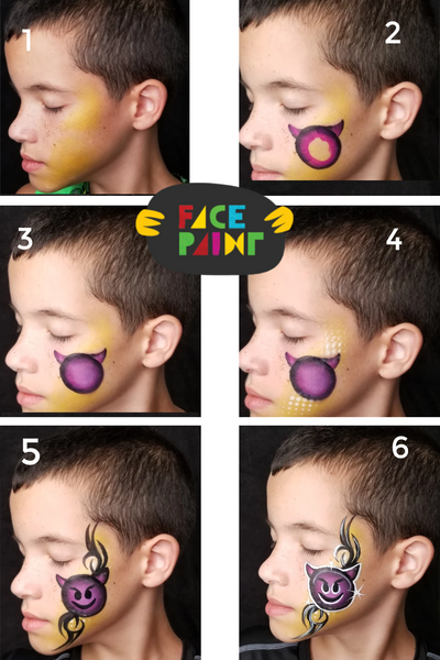 How to Face Paint a Devil Emoji