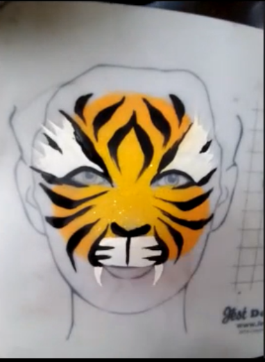 Tiger Mask Face Paint Design