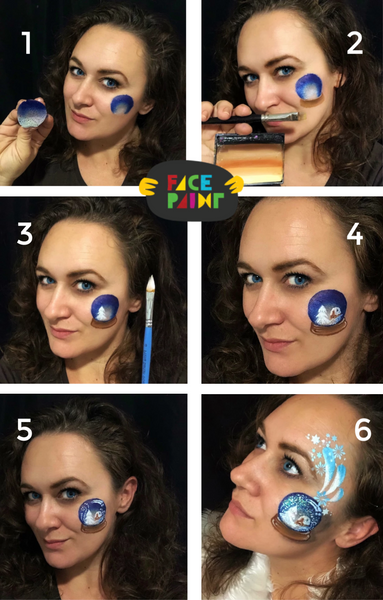 Snow Globe Face Paint Design