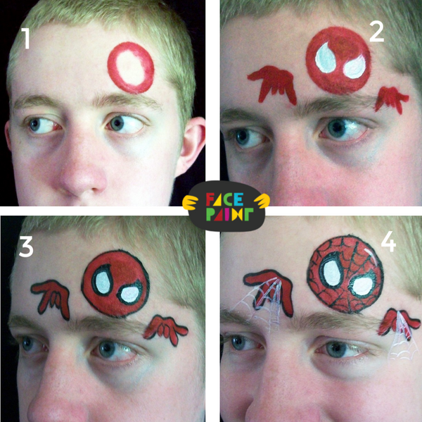 Spiderman Bubblehead Face Paint Design