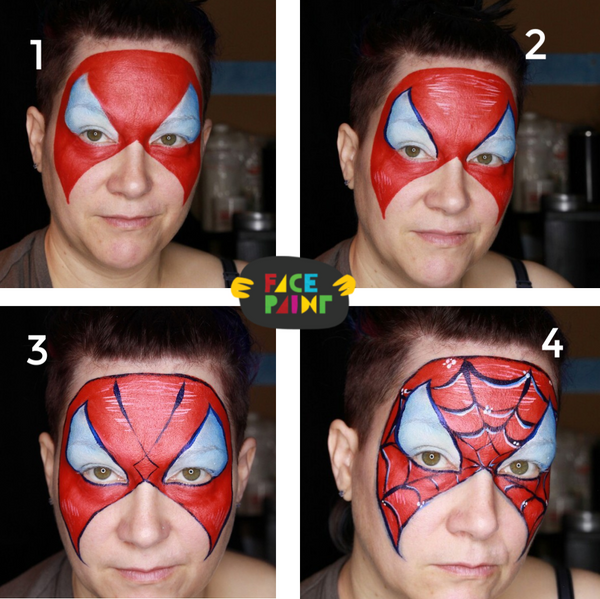 Spiderman Mask Face Paint Design