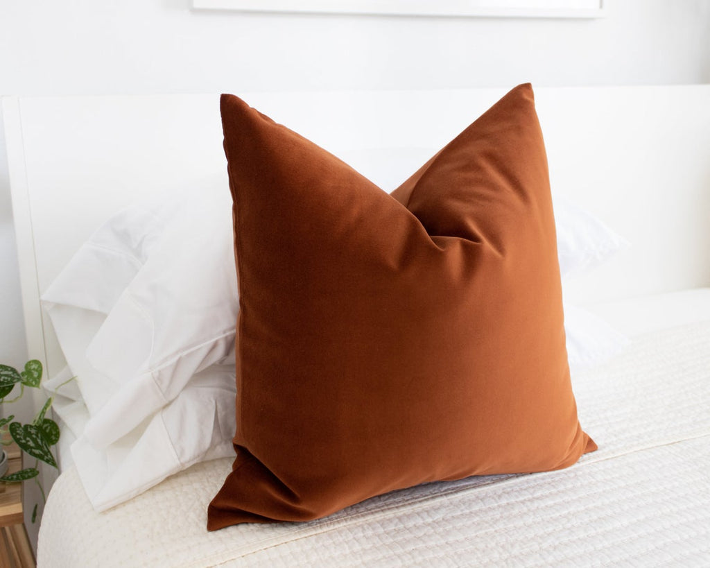 Rust Velvet throw pillow