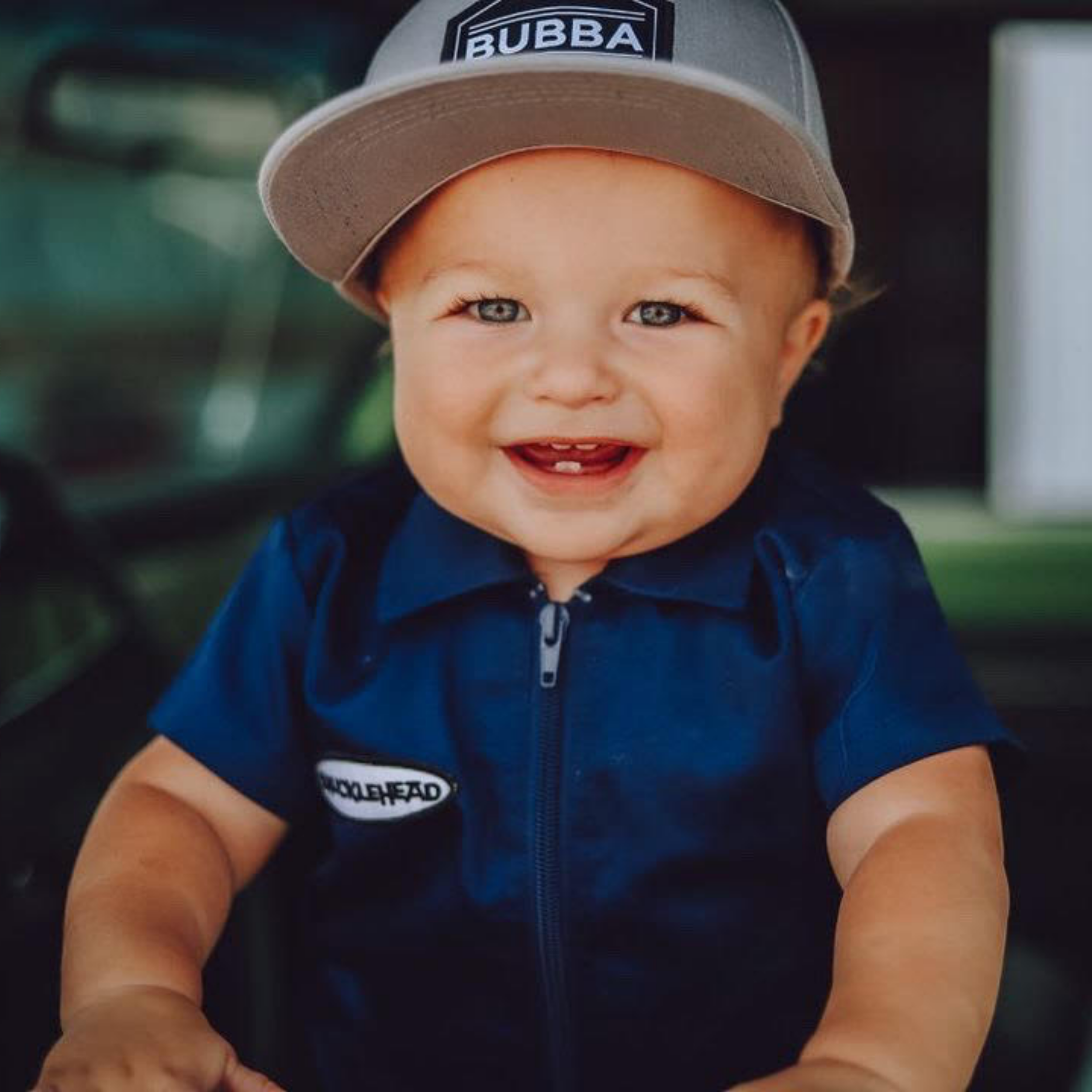 Knuckleheads Baby Boy Youth Bubba Trucker Baseball Adjustable Sun Hat Adjustable Flat Brim Toddler Hat 