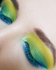 Lime green eyeshadow