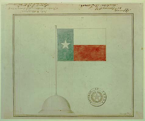 Texas Flag and Seal Design by Peter Krag, approved January 25, 1839