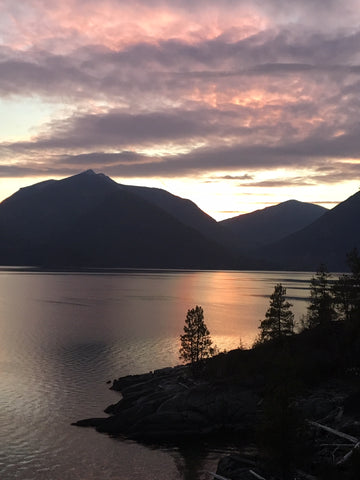 sunset on Kootenay lake, British Columbia, Boswell BC, Kootz Collective