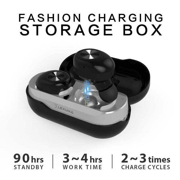 TWS True Wireless Stereo Invisible Earbuds Airpods with Charging Case - GadgetiCloud