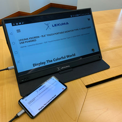  lexuma xscreen portable monitor with touch screen unboxing connect to mobile