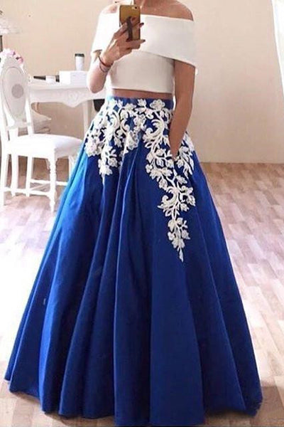 royal blue and white prom