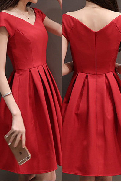 red short graduation dresses