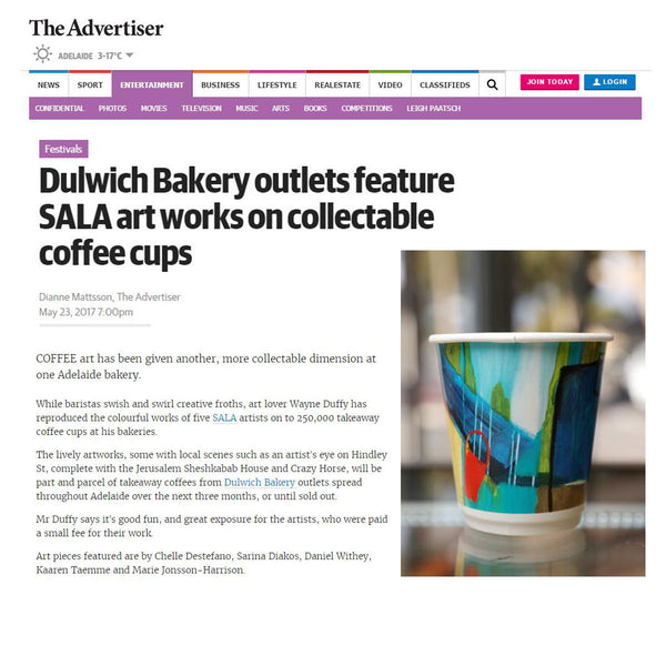 Dulwich Bakery Coffee Cup Art for SALA Festival