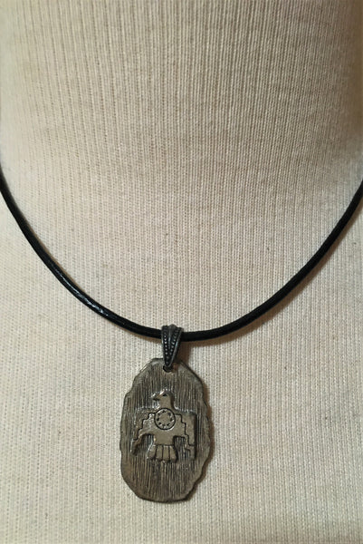 Pewter Steer Skull Southwestern Pendant on Leather Necklace
