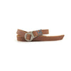 Vagabond Leather Bracelet - Saddle with Blue Thread