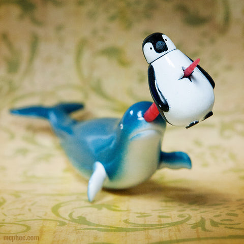 Avenging Narwhal art shot with penguin