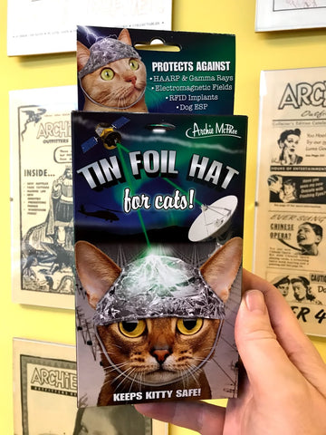 Tin foil hats for cat package front