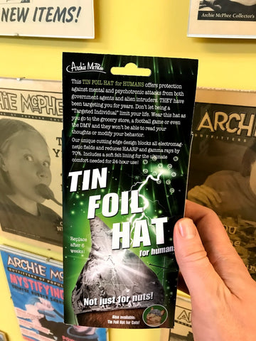 Tin Foil Hat for Humans - Package back Not just for nuts