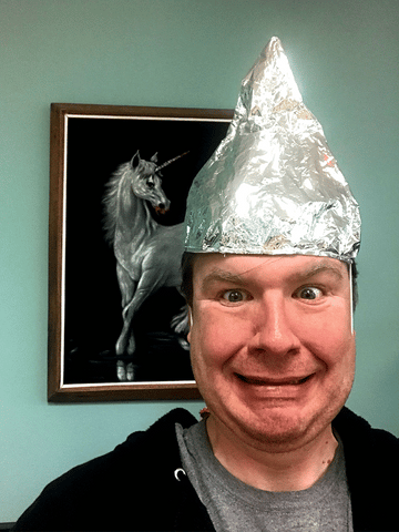 Tin Foil Hat for Humans - Man Gif unicorn