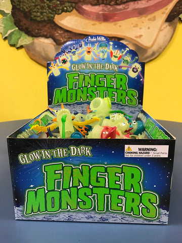 Glow in the Dark Finger Monsters Bulk Box