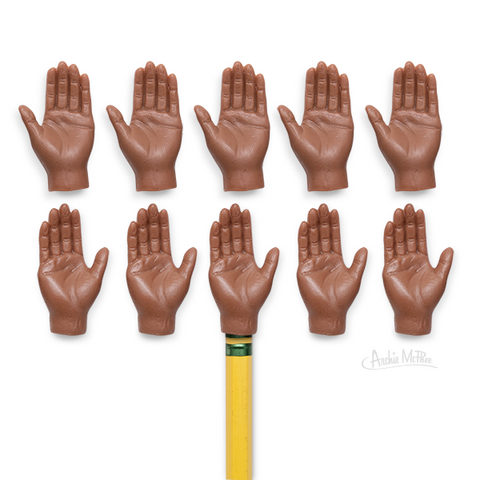 tiny hands in dark skin tone brown