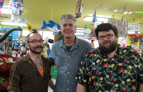Fuzz with Anthony Bourdain at Archie McPhee