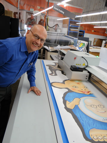 Mark Pahlow at Printer with Bibo belly