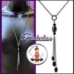 PROTECTION Reiki Energy Healing Crystal Gemstone Tassel Necklace - Spiritual Diva Jewelry