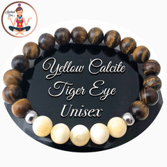 Tiger Eye Yellow Calcite Solar Plexus Chakra Healing Crystal Bracelet - Spiritual Diva
